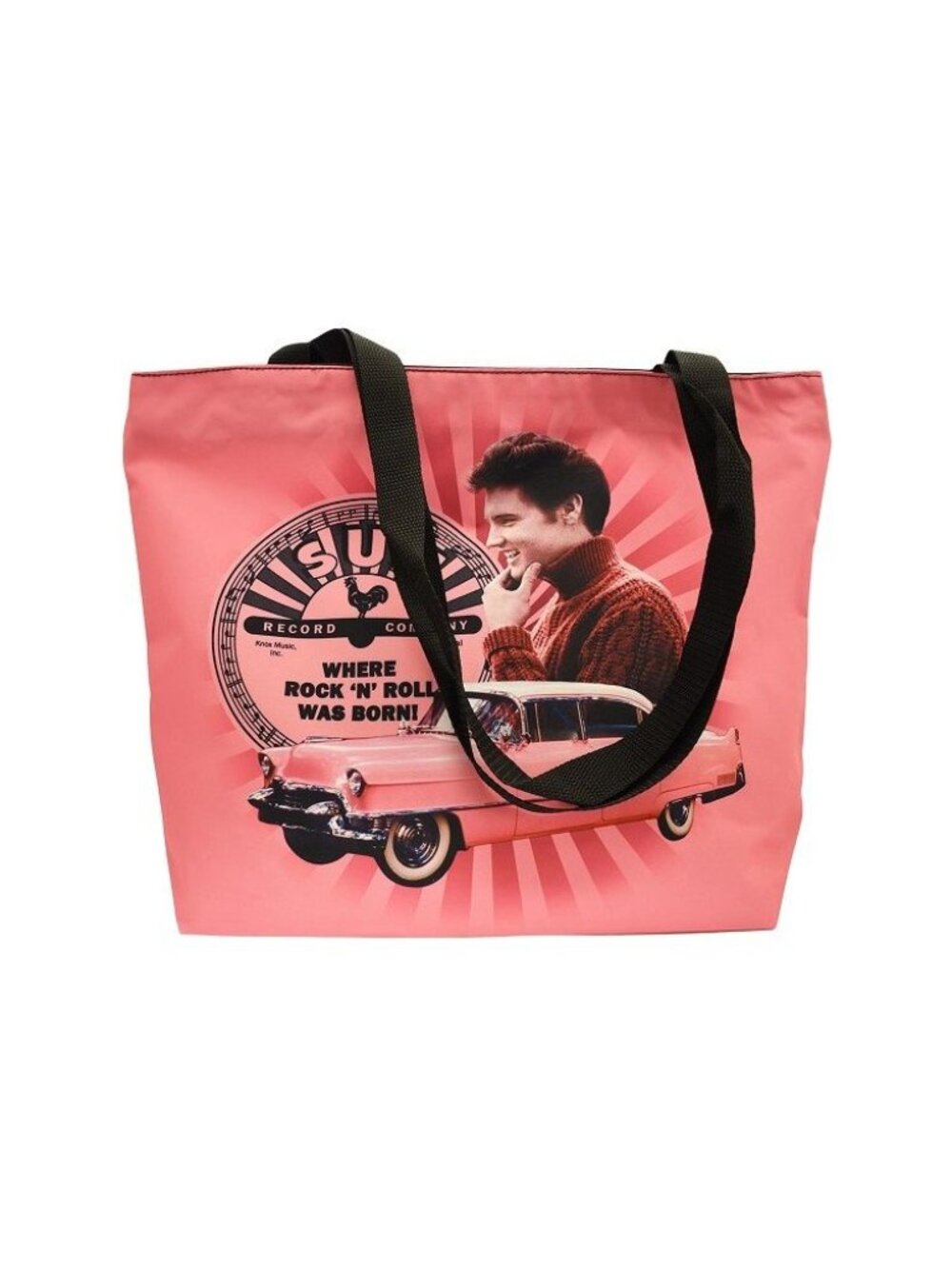 Elvis Presley Sun Records Tote Bag Shoulder Shopping Gift King New Pink Cadillac - Picture 2 of 5